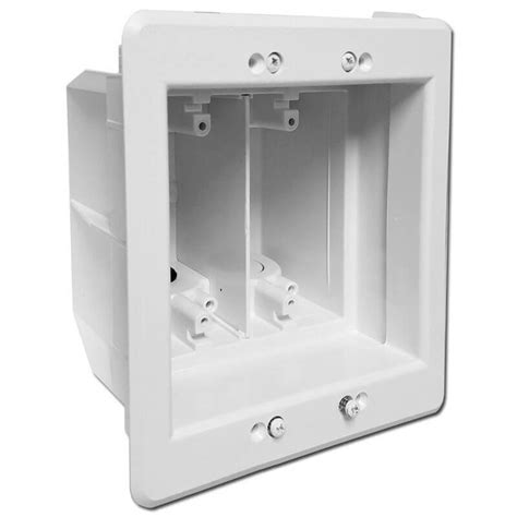 2 gang deep electrical box pvc|two gang recessed outlet box.